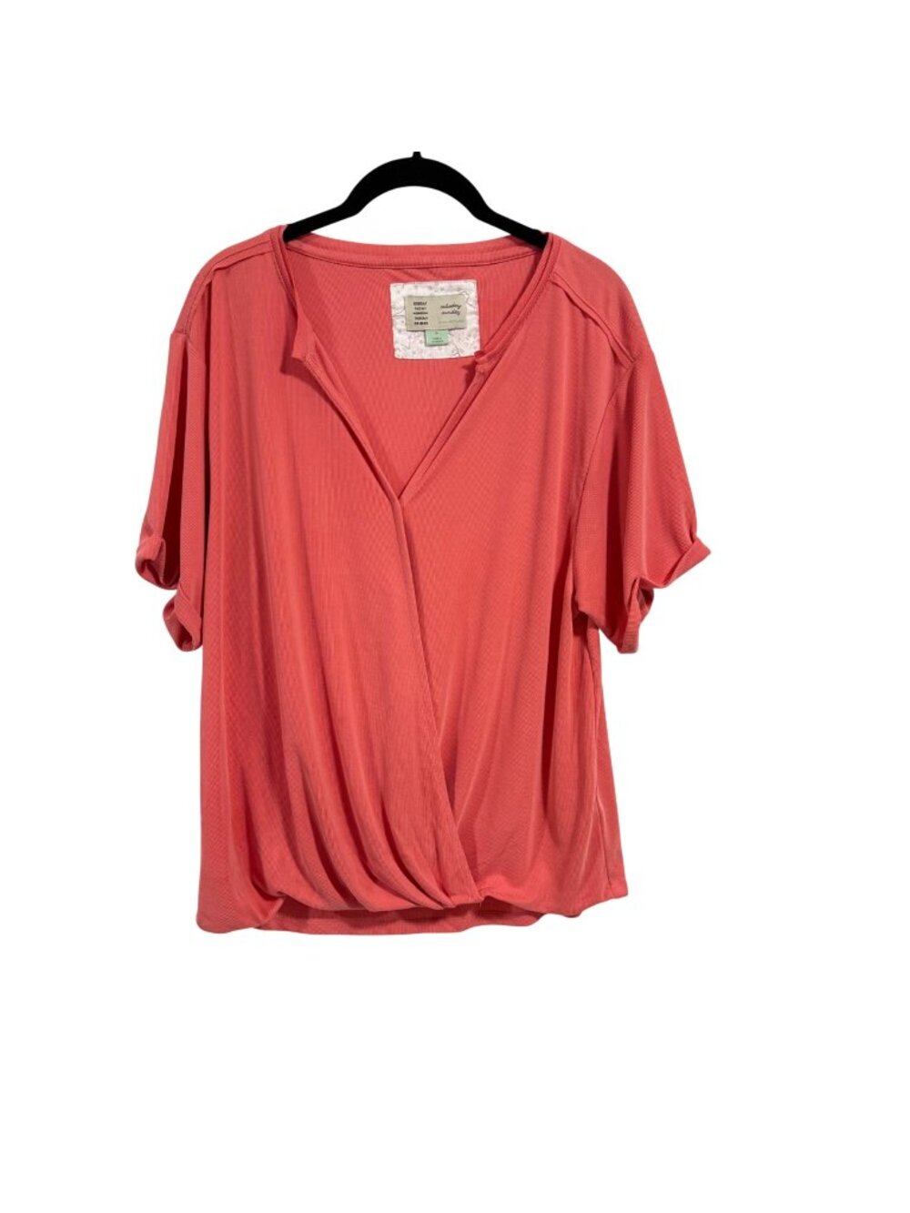 Anthro Saturday / Sunday Amy Surplice Top Coral Size M